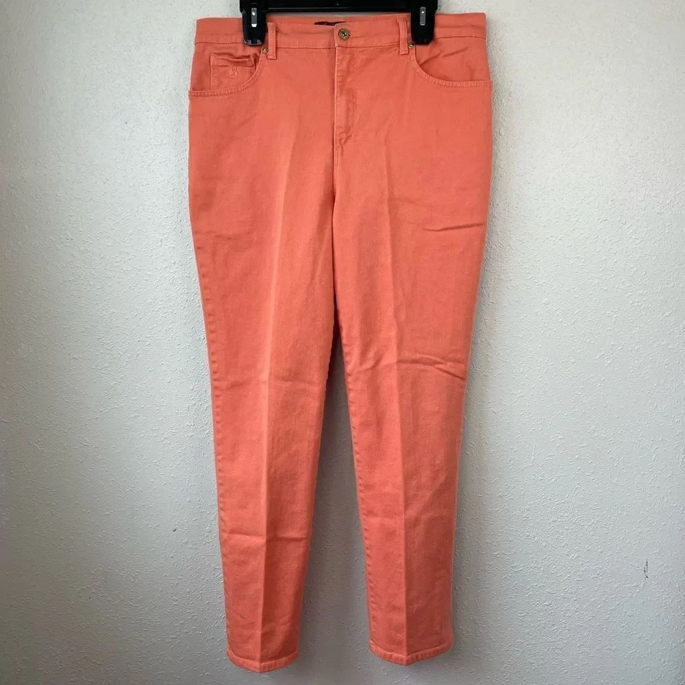 Gloria Vanderbilt Orange Amanda Jeans Size 14 EUC